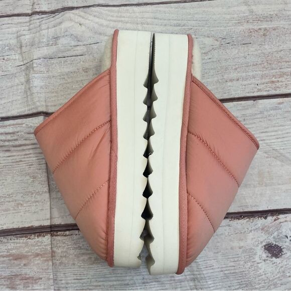 Anthropologie Maeve Puffy Platform Slippers Pink White Size Large 10 - 11 - Picture 6 of 11